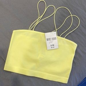 NWT Forever 21 - Cropped Neon Yellow Ribbed Top